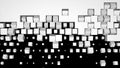 3D rendering of a white wall fragmentation into cubes isolated on a black background. Geometric pattern of crushing and Royalty Free Stock Photo