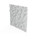 3D rendering of a white wall made of cubes on a white background