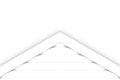 3d rendering. White wood gable shape on gray background. Royalty Free Stock Photo