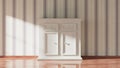 3D rendering of white wooden cupboard