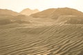 3d rendering, the wide desert, with stripes shapes