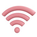 3d rendering of Wifi icon isolated on white concept of internet connection. Royalty Free Stock Photo