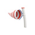 3d rendering windsock icon. 3d render wind direction tool icon. Windsock