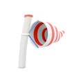 3d rendering windsock icon. 3d render wind direction tool icon. Windsock