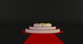 3D rendering of winners podium. Empty winners podium with first, Royalty Free Stock Photo