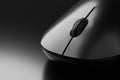 3D rendering Wireless Mouse black color, Gadget Technology concept design on black background