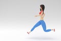 3d Rendering Woman Runnin on a Fitness Background