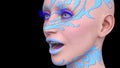 3D rendering of a woman\'s face close-up