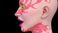 3D rendering of a woman\'s face close-up