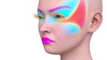 3D rendering of a woman\'s face close-up