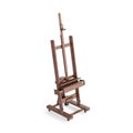 3D rendering of a wooden painting easel stand isolated on a white background