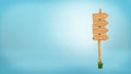 3d rendering of a wooden pole with some grass on it`s base Royalty Free Stock Photo