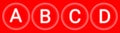 3D rendering of the word ABCD on a red background Royalty Free Stock Photo