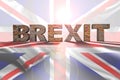 3D rendering the word `Brexit` made of bricks