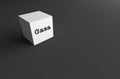 3D RENDERING WORD Gaza WRITTEN ON WHITE CUBE