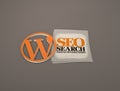 3d rendering of the Wordpress Logo and wordpress Background Design