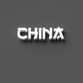 3D RENDERING WORDS `CHINA`