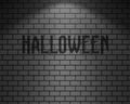 3D RENDERING WORDS HALLOWEEN ON BRICK WALL