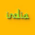 3D RENDERING WORDS `india`