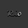 3D RENDERING WORDS `RIO` ON PLAIN BACKGROUND Royalty Free Stock Photo