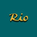 3D RENDERING WORDS `RIO` ON PLAIN BACKGROUND Royalty Free Stock Photo