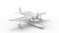 3D rendering of a world war two airplane fighter water landing isolated Royalty Free Stock Photo