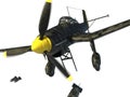 3D rendering of a world war two german dive bomber diving Royalty Free Stock Photo
