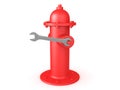 3D Rendering of wrench used on fire hydrant