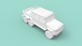 3D rendering of a 6x6 pick up suv truck large cargo and off road transportation vehicle isolated on an empty space