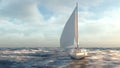 3D rendering of a yacht