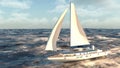 3D rendering of a yacht