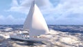 3D rendering of a yacht