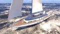 3D rendering of a yacht