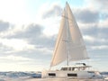 3D rendering of a yacht