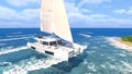 3D rendering of a yacht