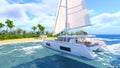 3D rendering of a yacht