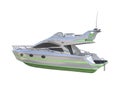 3D Rendering Yacht on White