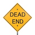 3D rendering of a yellow dead end warning sign on a clear background Royalty Free Stock Photo