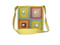3D rendering yellow knitted bag for teenager on white background no shadow