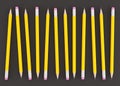 3d Rendering of yellow pencils on black background