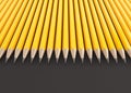 3d Rendering of yellow pencils on black background