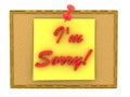 3D Rendering of yellow post it note saying I`m Sorry Royalty Free Stock Photo