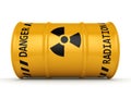 3D rendering Yellow radioactive barrel