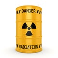 3D rendering Yellow radioactive barrel