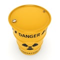 3D rendering Yellow radioactive barrel