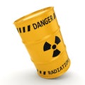 3D rendering Yellow radioactive barrel