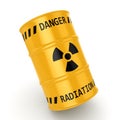 3D rendering Yellow radioactive barrel