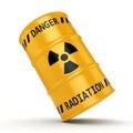 3D rendering Yellow radioactive barrel