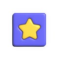 3d rendering yellow star in blue square