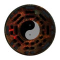 3d rendering of yin and yang symbol with bagua arrangement